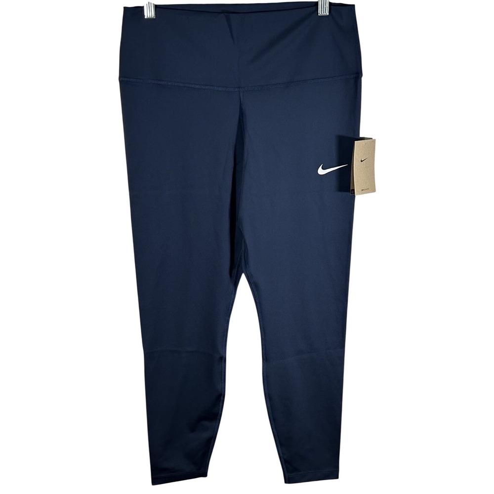 Women's Nike High-Waisted 7/8 Leggings DJ8524-420 Size XL Navy Blue Athletic